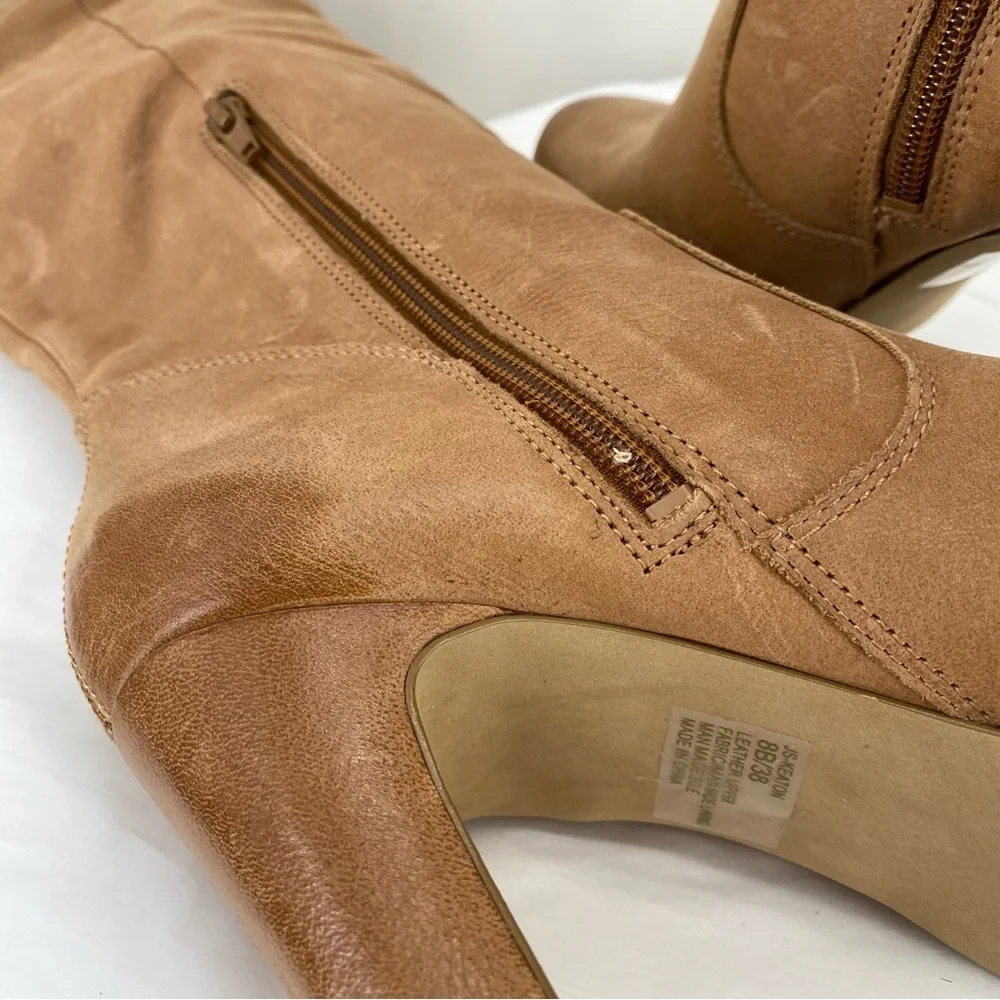 Jessica Simpson tan heeled leather boots - Picture 8 of 10